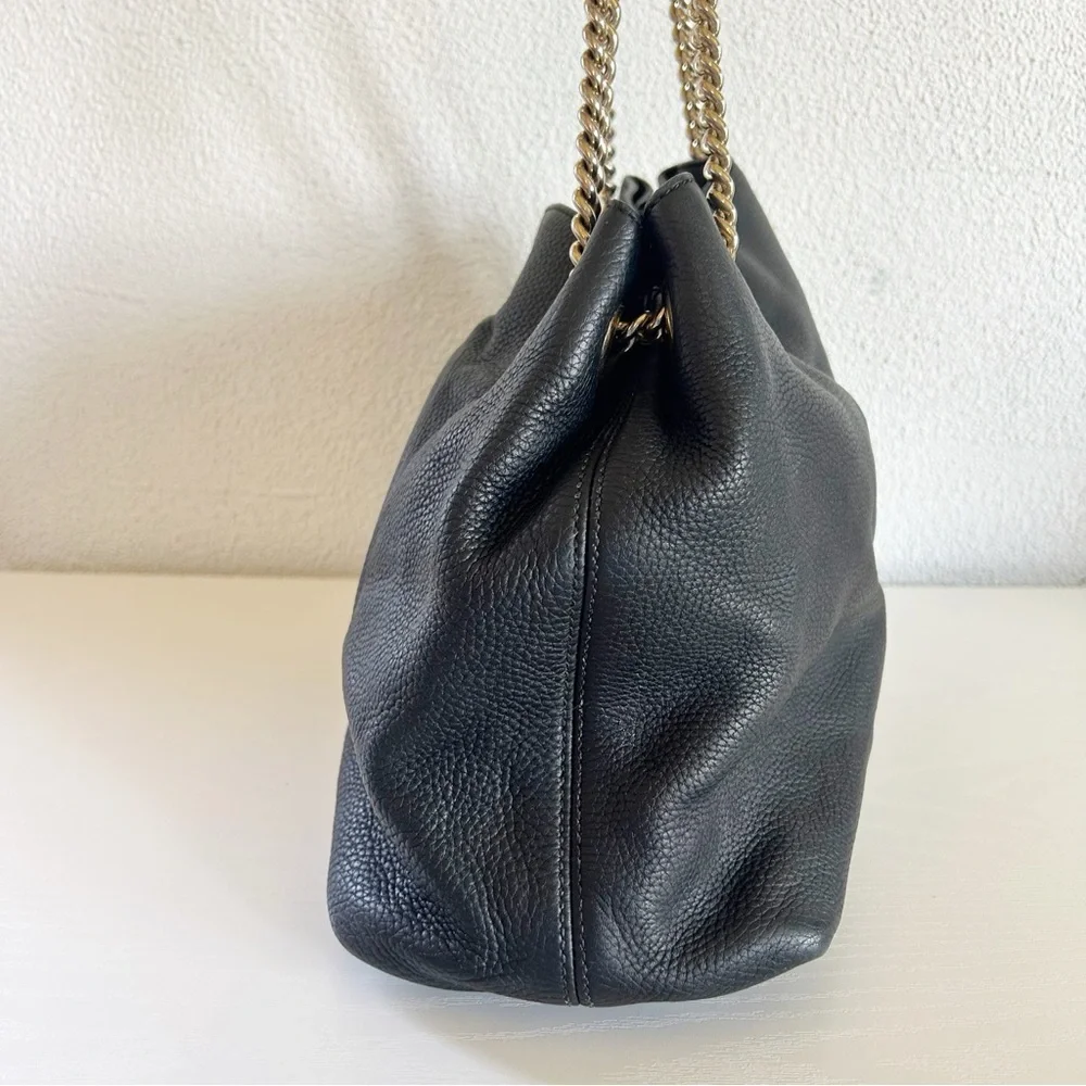 Gucci Soho Chain Shoulder Bag Black Pebbled Leather - Picture 5 of 16